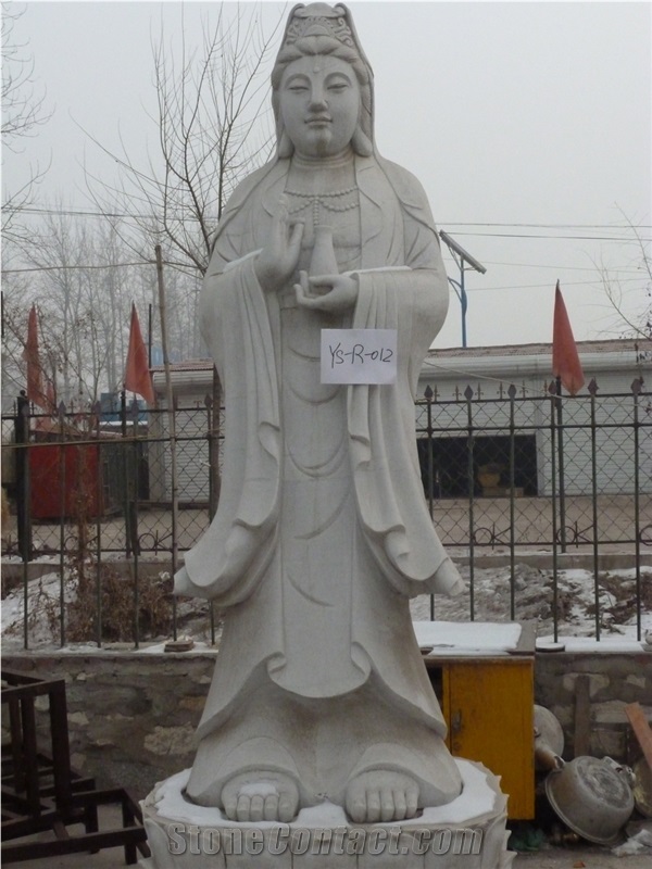 Standing Stone Bodhisattva Statue, Hebei White Marble Statue