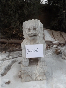 Stone Lions Statues, Fangshan White Marble Statues