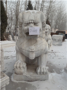 Stone Lions Statues, Fangshan White Marble Statues