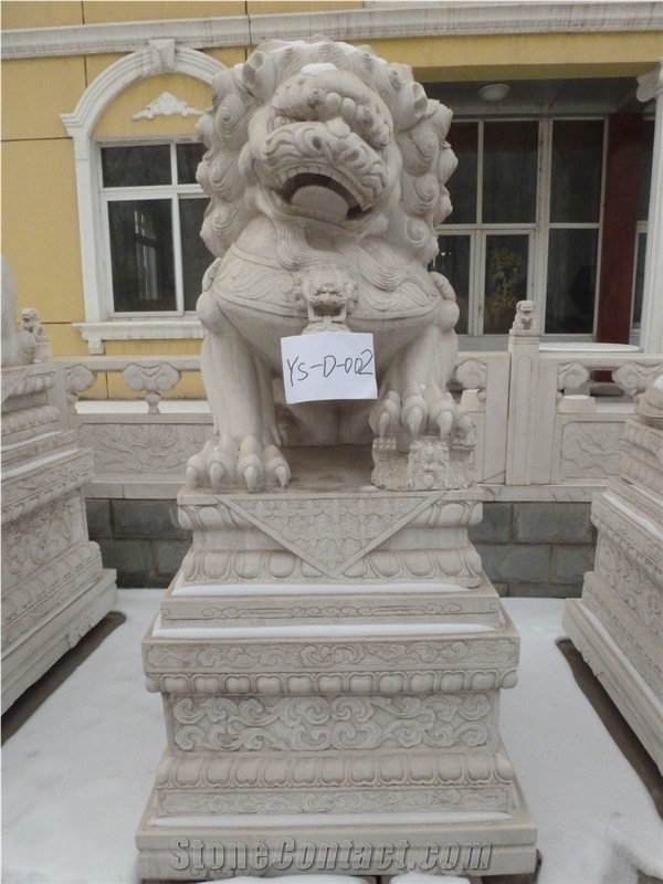 Stone Marble Lion Statue, Beijing White Marble Statue