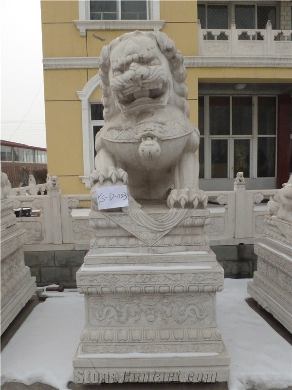 Stone Marble Lion Statue, Beijing White Marble Statue