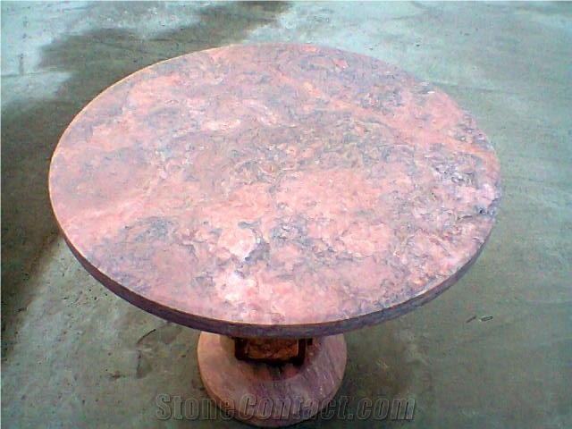 Stone Tea Table, Red Granite Tea Table