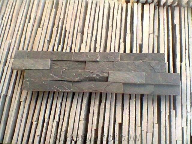 Z Shape Black Cultured Slate Stone