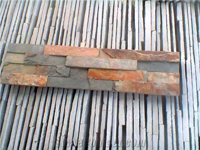 Z Shape Rustic Slate Culture Stone, Autumn Slate Cultured Stone