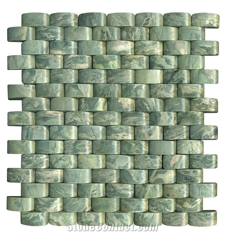 DL Stone NineDragon Jade Mosaic Tiles, Nine Dragon Jade Green Marble Mosaic from China