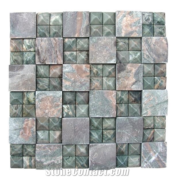 DL Stone Nine-Dragon Jade Mosaic Tiles, Nine Dragon Jade Green Marble Mosaic