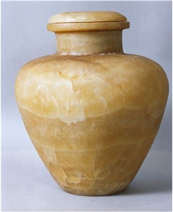 Asyut Alabaster Vase, Alabastro Beni Suef Yellow Alabaster Home Decor