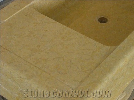 Sink in Massive Nembro Giallo, Nembro Giallo Yellow Marble Sink