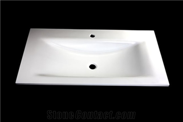 White Bathroom Sink and Kitchen Sink