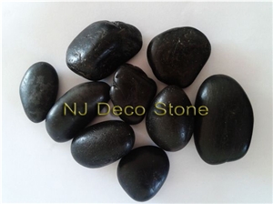 Black Polished Pebbles Good Price, Black Granite Polished Pebbles