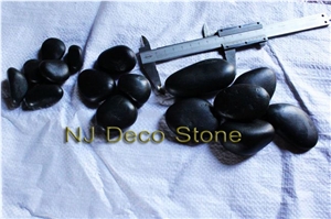 Good Shape Quality Round Black Pebbles, Black Sandstone Pebbles