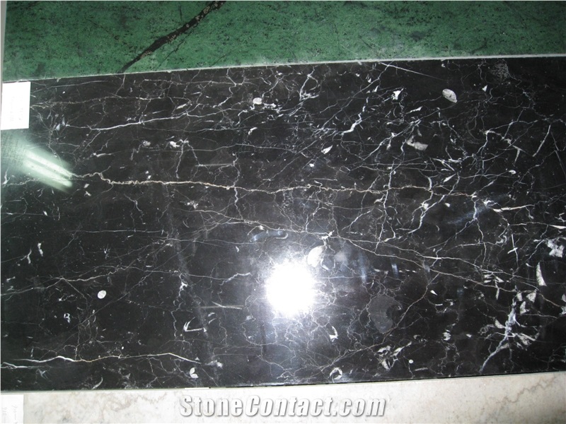 China Black Marble, China Nero Marquina Marble Tiles