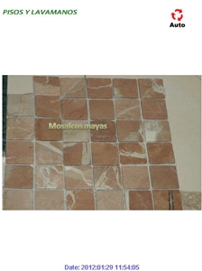Uxmal, Maya Cream Mosaic, Maya Cream Red Limestone Mosaic