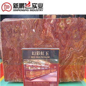 Red Multicolor Onyx Slab