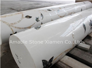 Mother Of Pearl Water Jet Marble Column