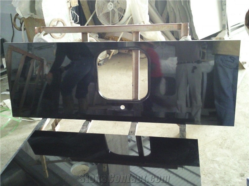 Polished Shanxi Black Granite Kitchen Countertop