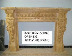 Hand Carved Marble Fireplace Mantel