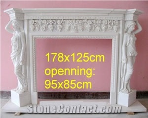 Hand Caving Marble Stone Fireplace
