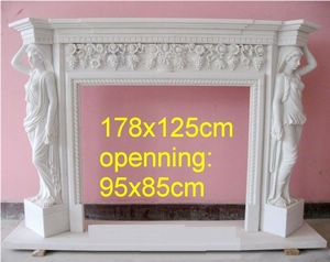 Hand Caving Marble Stone Fireplace