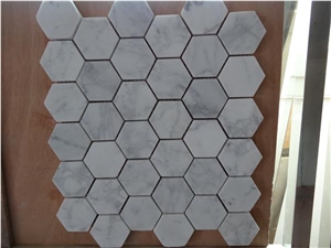 White Marble Mosaic / Honeycomb Panel Mosaic ,High Quality Marble Mosaic for Inside or Outside Decoration