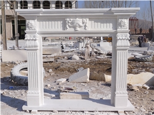 Hunan White Marble Fireplace