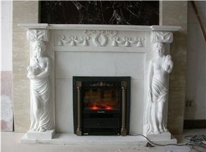 Hunan White Marble Fireplace