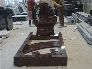 Multicolor Red Granite Tombstone