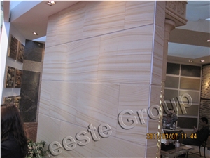 Top Wooden Yellow Sandstone, China Wooden Beige Sandstone Tiles