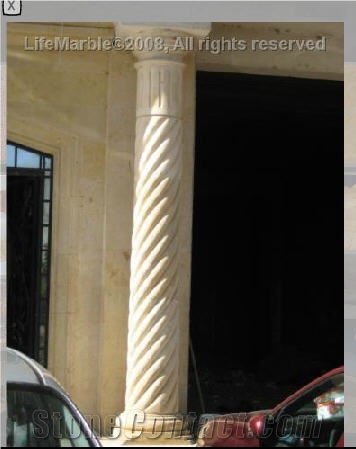 Hashma Sandstone Column, Hashma Beige Sandstone Column