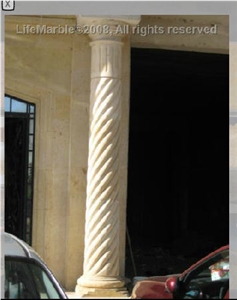 Hashma Sandstone Column, Hashma Beige Sandstone Column