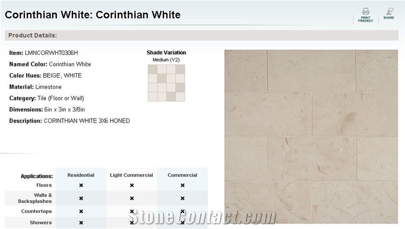 Corinthian White Limestone Honed