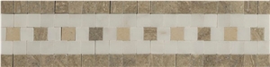 Listello with Brioche, Calacatta, Tepenade, Brioche Beige Limestone Molding, Border