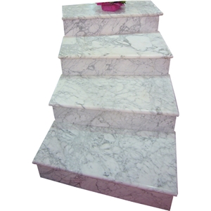 Bianco Carrara Marble Step Stone, Bianco Carrara White Marble Steps