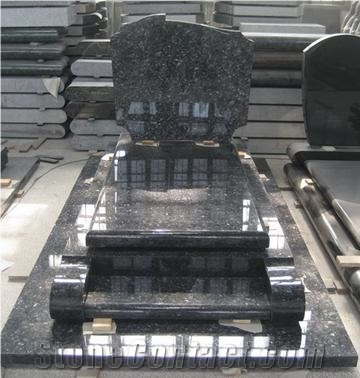 Black European Tombstone, Black Granite Tombstone