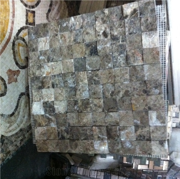 Dark Emperador Marble Mosaic, Brown Marble Mosaic
