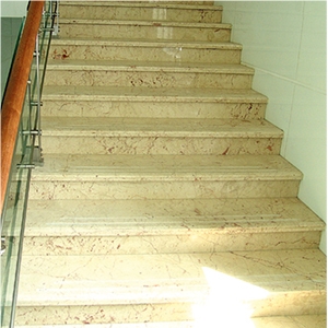 Egyptian Cream Marble Stairs, Egyptian Cream Yellow Marble Stairs