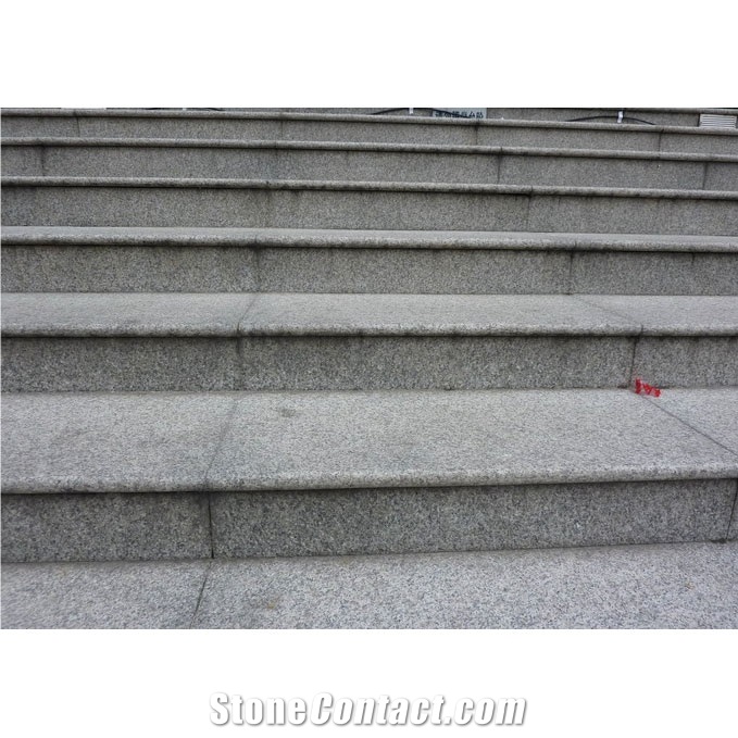 G603 Granite Bianco Crystal Granite Stairs and Ris, Bianco Crystal White Granite Stairs