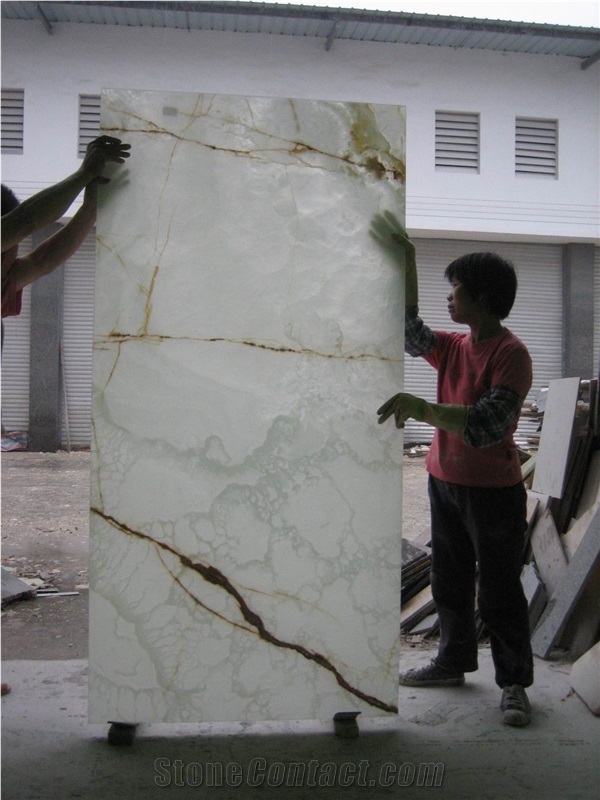 Translucent White Onyx Glass Wall Panel