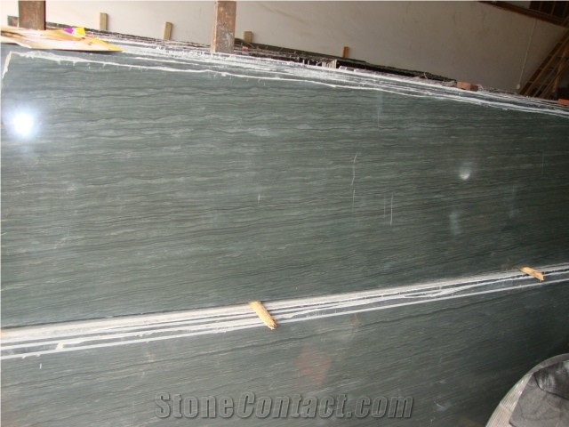 Wooden Green Marble Slab