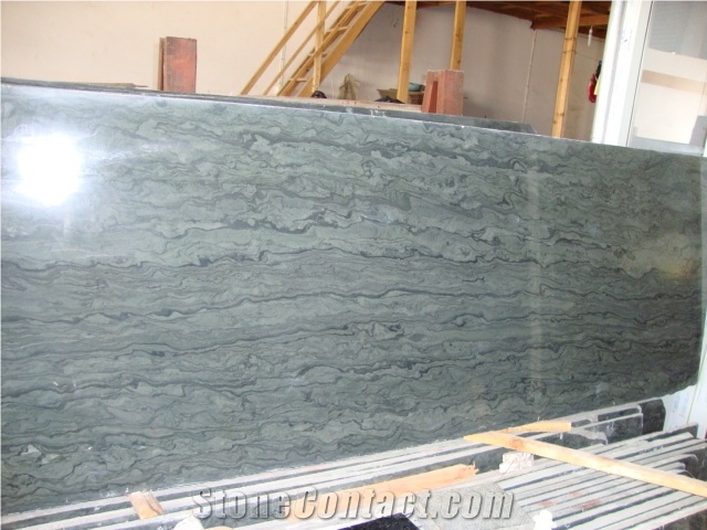 Wooden Green Marble Slab