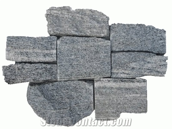Cement Cuture Stone, White Flower Black Quartzite Cultured Stone
