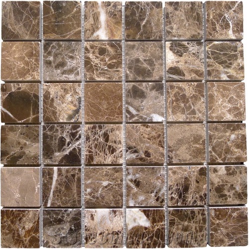 China Emperador Dark Brown Marble Mosaic