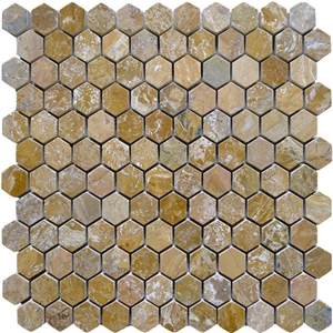 Cooper Yellow Marble Mosaic Tile