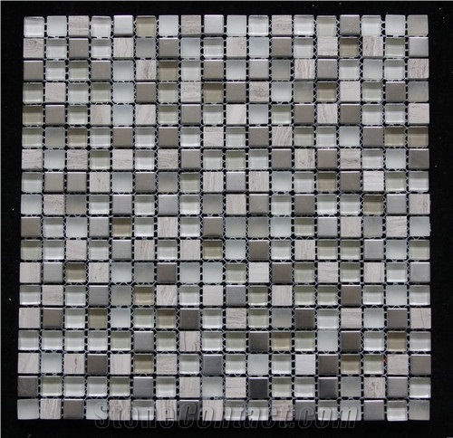 Glass Mosaic Tile G001, Grey Marble Glass Mosaic