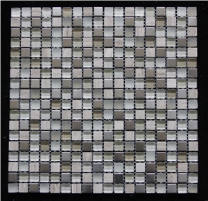 Glass Mosaic Tile G001, Grey Marble Glass Mosaic