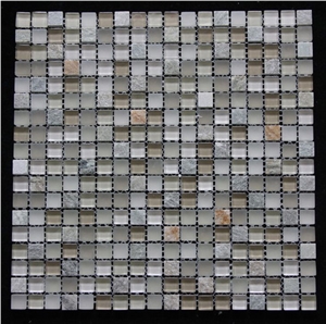 Glass Mosaic Tile G002, Grey Marble Glass Mosaic