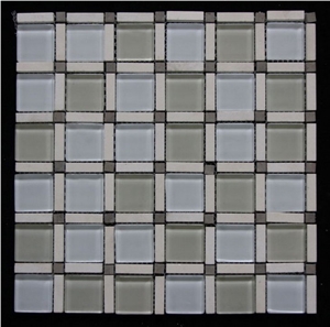 Glass Mosaic Tile G0021, Grey Marble Glass Mosaic