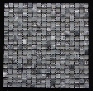 Glass Mosaic Tile G004, Grey Marble Glass Mosaic
