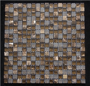 Glass Mosaic Tile G005, Brown Marble Glass Mosaic