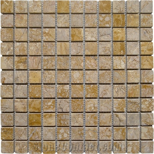 Imperial Gold Limestone Mosaic Tile, Imperial Gold Limestone Yellow Marble Mosaic